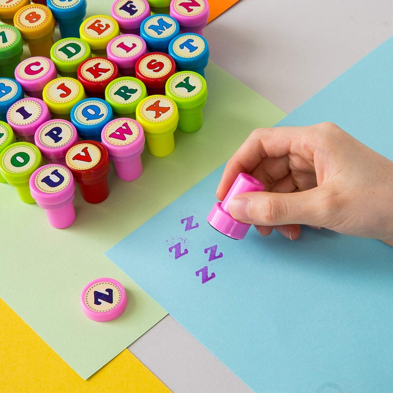 KESOTE Number & Alphabet Stamp for Kids, Self Ink Stamp Set Birthday Gift, Party Favor, Teacher Stamps - Image 4